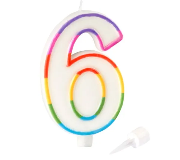 * Anniversaire Et Autres Fêtes^Bougie D'Anniversaire "Chiffre 6" 10Cm Multicolore
