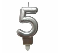 * Anniversaire Et Autres Fêtes^Bougie D'Anniversaire "Chiffre 5" 7Cm Argent