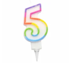 * Anniversaire Et Autres Fêtes^Bougie D'Anniversaire "Chiffre 5" 7Cm Multicolore