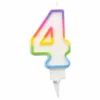 * Anniversaire Et Autres Fêtes^Bougie D'Anniversaire "Chiffre 4" 7Cm Multicolore