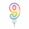 * Anniversaire Et Autres Fêtes^Bougie D'Anniversaire "Chiffre 9" 7Cm Multicolore