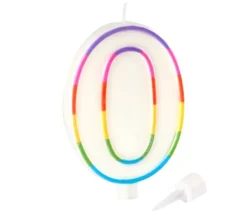 * Anniversaire Et Autres Fêtes^Bougie D'Anniversaire "Chiffre 0" 10Cm Multicolore