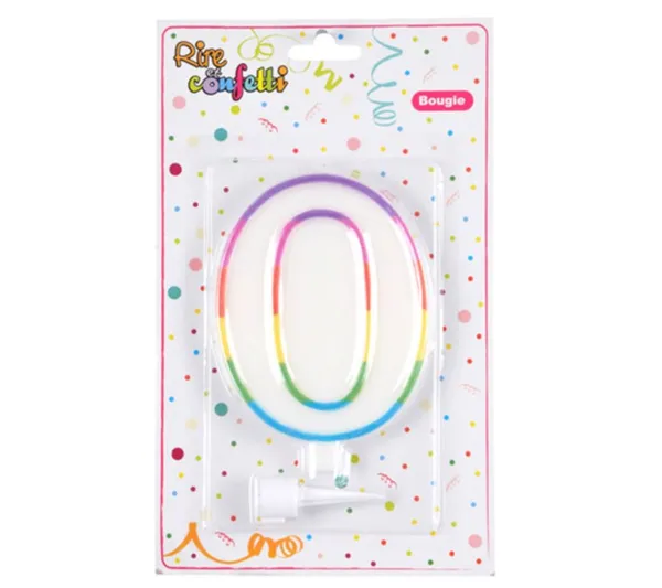 * Anniversaire Et Autres Fêtes^Bougie D'Anniversaire "Chiffre 0" 10Cm Multicolore