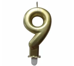 * Anniversaire Et Autres Fêtes^Bougie D'Anniversaire "Chiffre 9" 7Cm Or