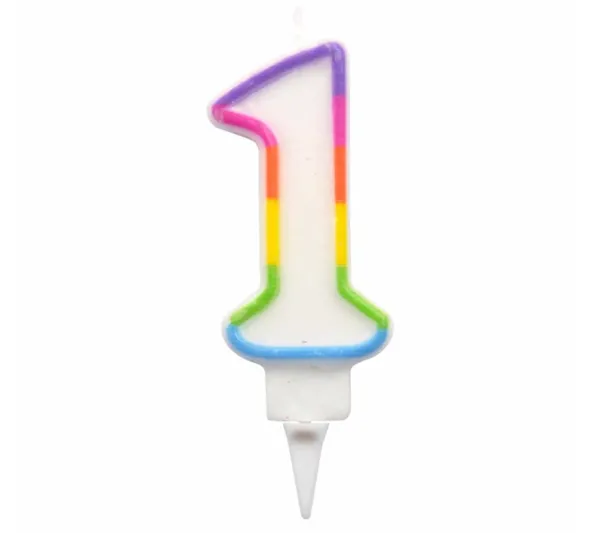 * Anniversaire Et Autres Fêtes^Bougie D'Anniversaire "Chiffre 1" 7Cm Multicolore