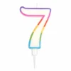 * Anniversaire Et Autres Fêtes^Bougie D'Anniversaire "Chiffre 7" 10Cm Multicolore