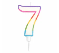 * Anniversaire Et Autres Fêtes^Bougie D'Anniversaire "Chiffre 7" 10Cm Multicolore
