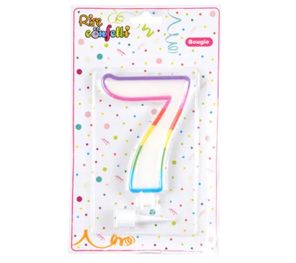 * Anniversaire Et Autres Fêtes^Bougie D'Anniversaire "Chiffre 7" 10Cm Multicolore
