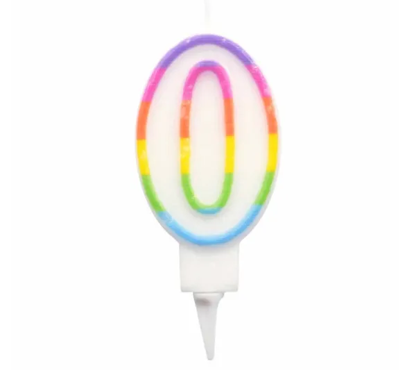 * Anniversaire Et Autres Fêtes^Bougie D'Anniversaire "Chiffre 0" 7Cm Multicolore
