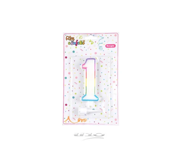 * Anniversaire Et Autres Fêtes^Bougie D'Anniversaire "Chiffre 1" 10Cm Multicolore