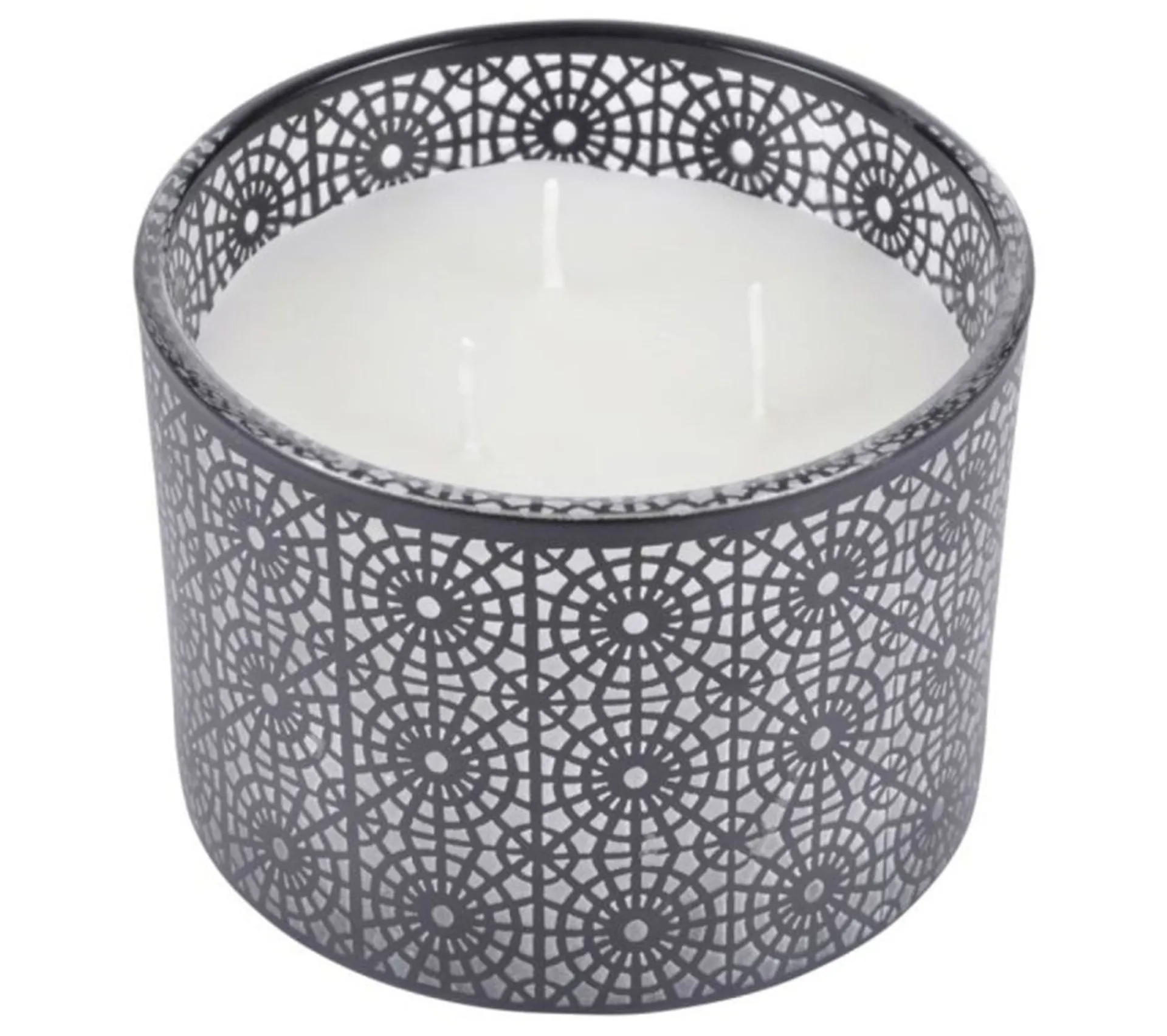 Hot * Bougie Parfumee 3 Meches "Graphic Ethnic" 11Cm Noir