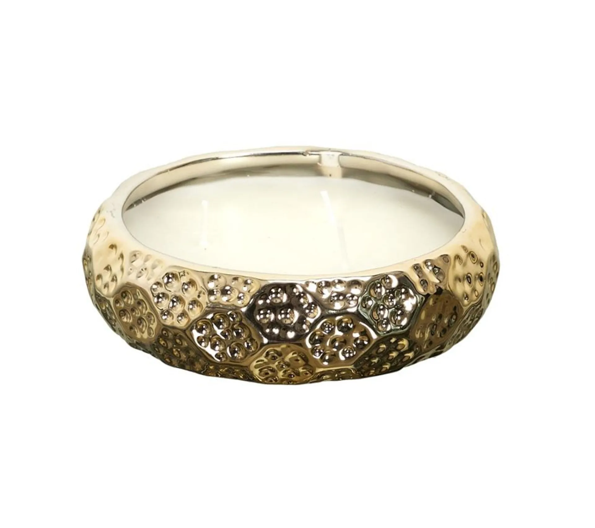 Online * Bougie Parfumee En Ceramique "3 Meches" 14Cm Or