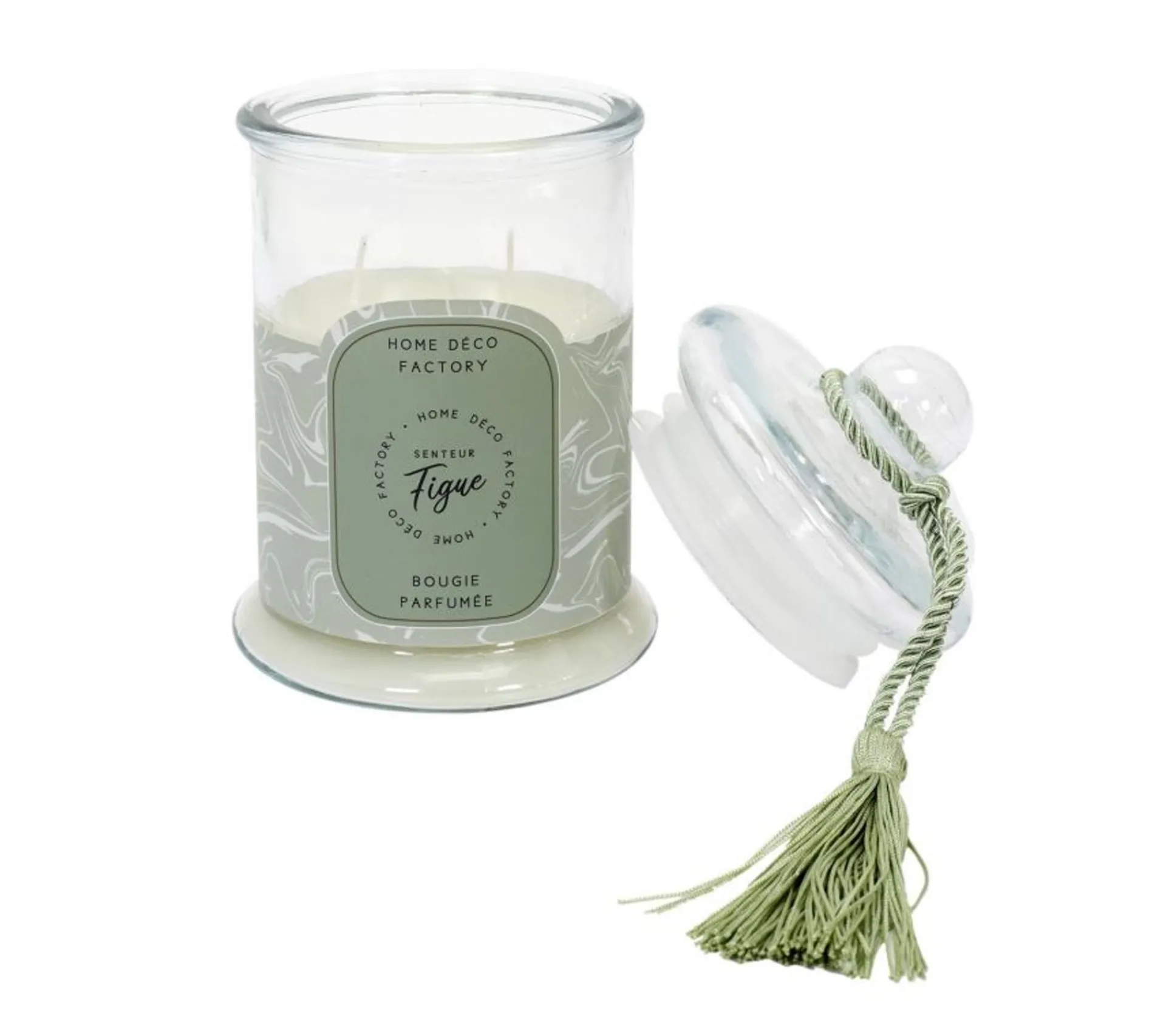 Outlet * Bougie Parfumee En Verre "Bonbonniere" 23Cm Figue