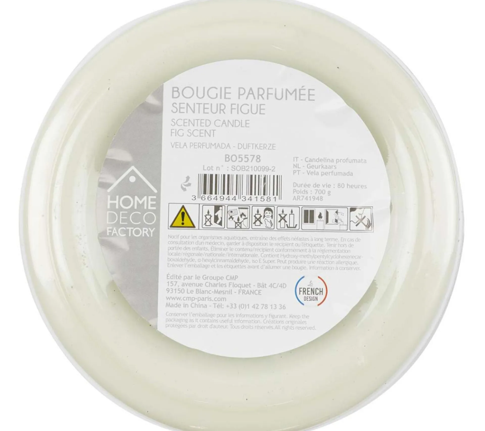 Outlet * Bougie Parfumee En Verre "Bonbonniere" 23Cm Figue
