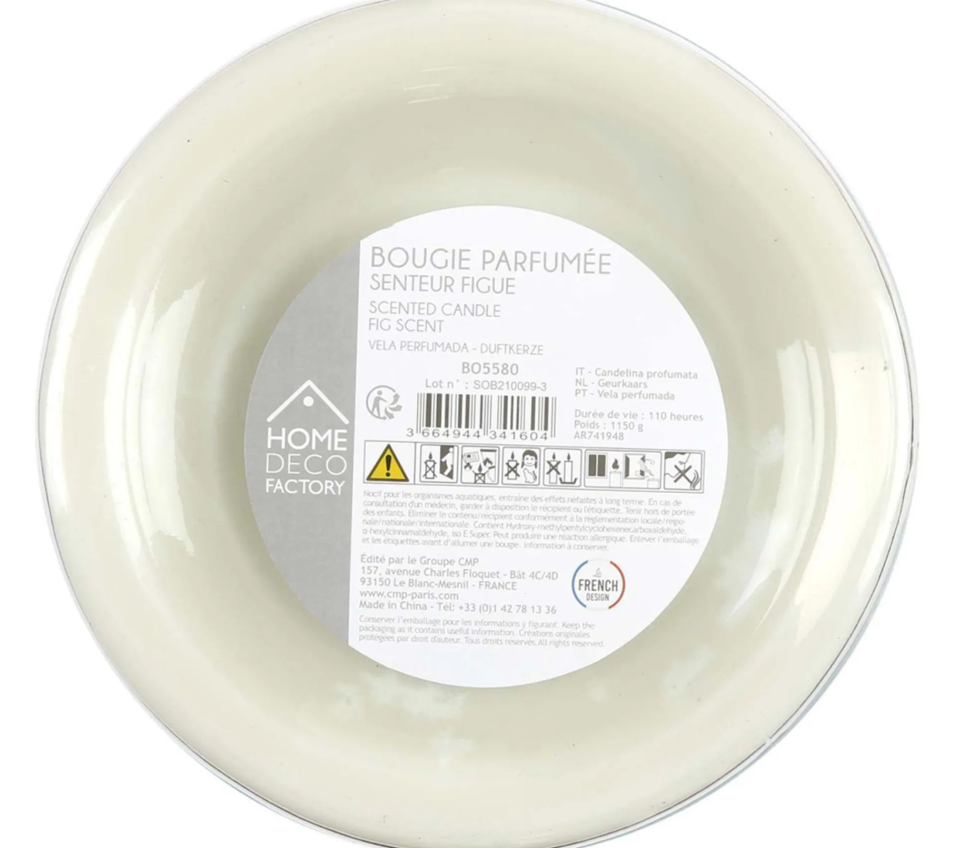 Fashion * Bougie Parfumee En Verre "Bonbonniere" 29Cm Figue
