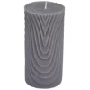 Online * Bougie Pilier Déco Embossee "Santan" 14Cm Gris