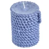Cheap * Bougie Pilier Effet Cordage "Blue Wave" 8Cm Bleu Fonce