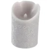 Cheap * Bougie Pilier Led "Mandala" 11Cm Gris Clair