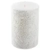 Sale * Bougie Pilier Mandala "Graphic Ethnic" 10Cm Blanc