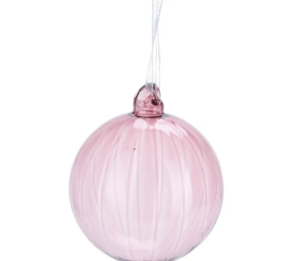 * Guirlande Et Boule De Sapin^Boule 8 Cm Diane Nacre / Rose