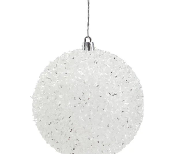 * Guirlande Et Boule De Sapin^Boule 10 Cm Glacier Blanc