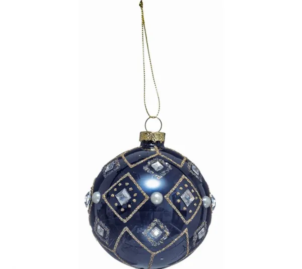 * Guirlande Et Boule De Sapin^Boule De Noël En Verre "Grand H Tel" 8Cm Bleu