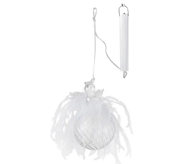 * Guirlande Et Boule De Sapin^Boule De Noël Led "Ange Et Plume" 16Cm Transparent