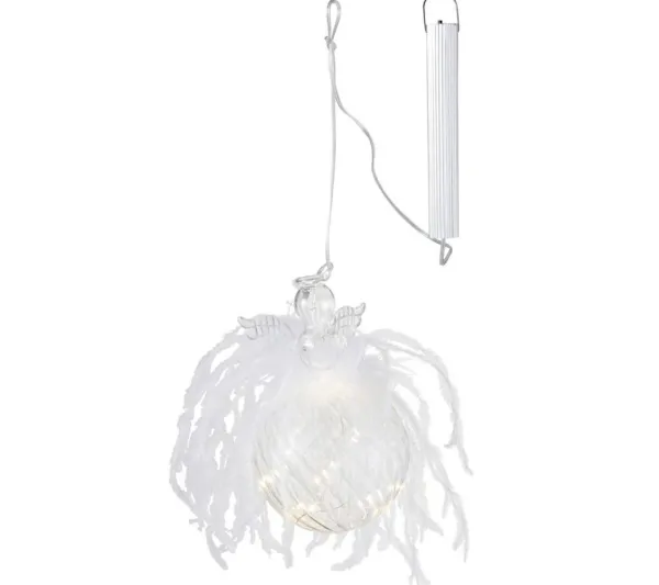 * Guirlande Et Boule De Sapin^Boule De Noël Led "Ange Et Plume" 16Cm Transparent
