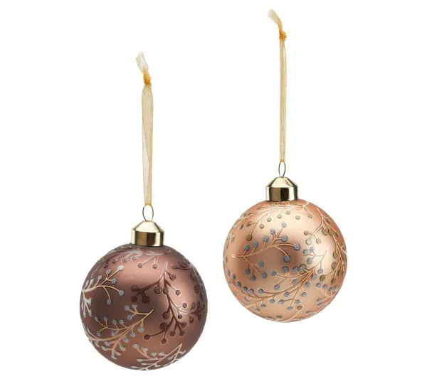 * Guirlande Et Boule De Sapin^Boule En Verre 8 Cm Marron