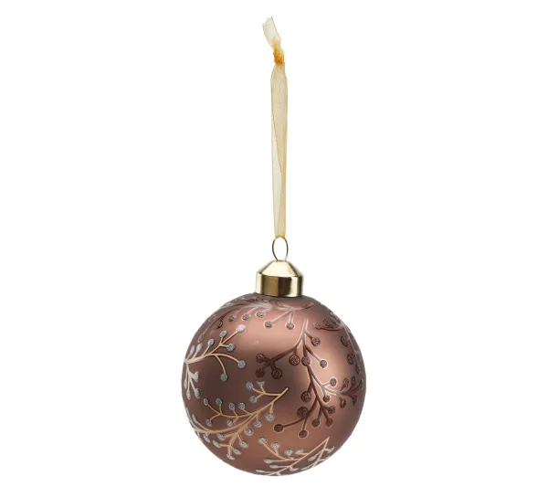 * Guirlande Et Boule De Sapin^Boule En Verre 8 Cm Marron