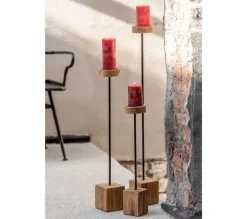 Fashion * Chandelier Sur Pied En Bois "Azete" 90Cm Naturel