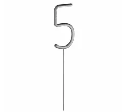 * Anniversaire Et Autres Fêtes^Cierge Magique "Chiffre 5" 15Cm Argent