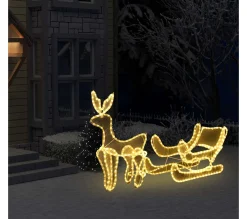 Best Sale * Cordon Lumineux De Noël Renne Et Traineau Avec Maille 432 Led
