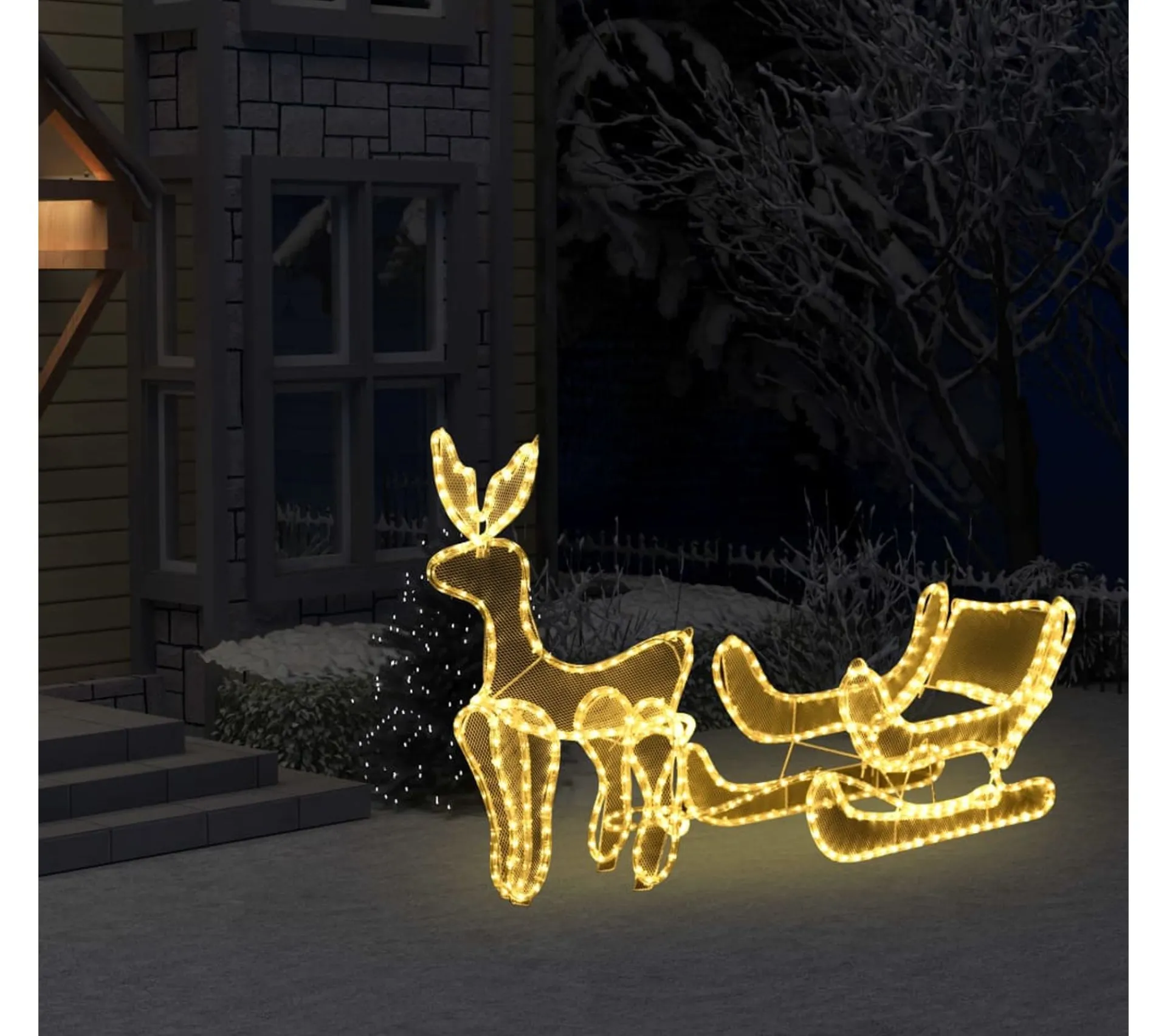 Best Sale * Cordon Lumineux De Noël Renne Et Traineau Avec Maille 432 Led