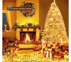 COSTWAY Sapin Et Accessoire^ Arbre De Noël Artificiel 180 Cm Avec 1036 Branches Sapin Argentee Artificile Support Metallique Pour