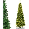 COSTWAY Sapin Et Accessoire^ Arbre De Noël Artificiel 225 Cm Avec 350 Lumieres Led Aiguilles En Pvc 1085 Branches