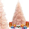 COSTWAY Sapin Et Accessoire^ Arbre De Noël Artificiel 210 Cm Rose Aiguilles En Pvc 937 Branches Support Metallique Solide