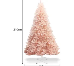 COSTWAY Sapin Et Accessoire^ Arbre De Noël Artificiel 210 Cm Rose Aiguilles En Pvc 937 Branches Support Metallique Solide
