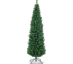 COSTWAY Sapin Et Accessoire^ Arbre De Noël Artificiel 180 Cm Sapin De Noël 400 Branches En Pvc