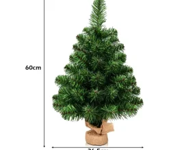COSTWAY Sapin Et Accessoire^ Arbre De Noël Sapin De Noël Artificiel 60 Cm -67 Branches Avec Feuilles Pvc Support Metallique