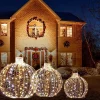Online COSTWAY Lot De 3 Déco Boules Lumineuses Led De Noël Avec 180 Lumiere Chaude Et 180 Lumiere Blanche