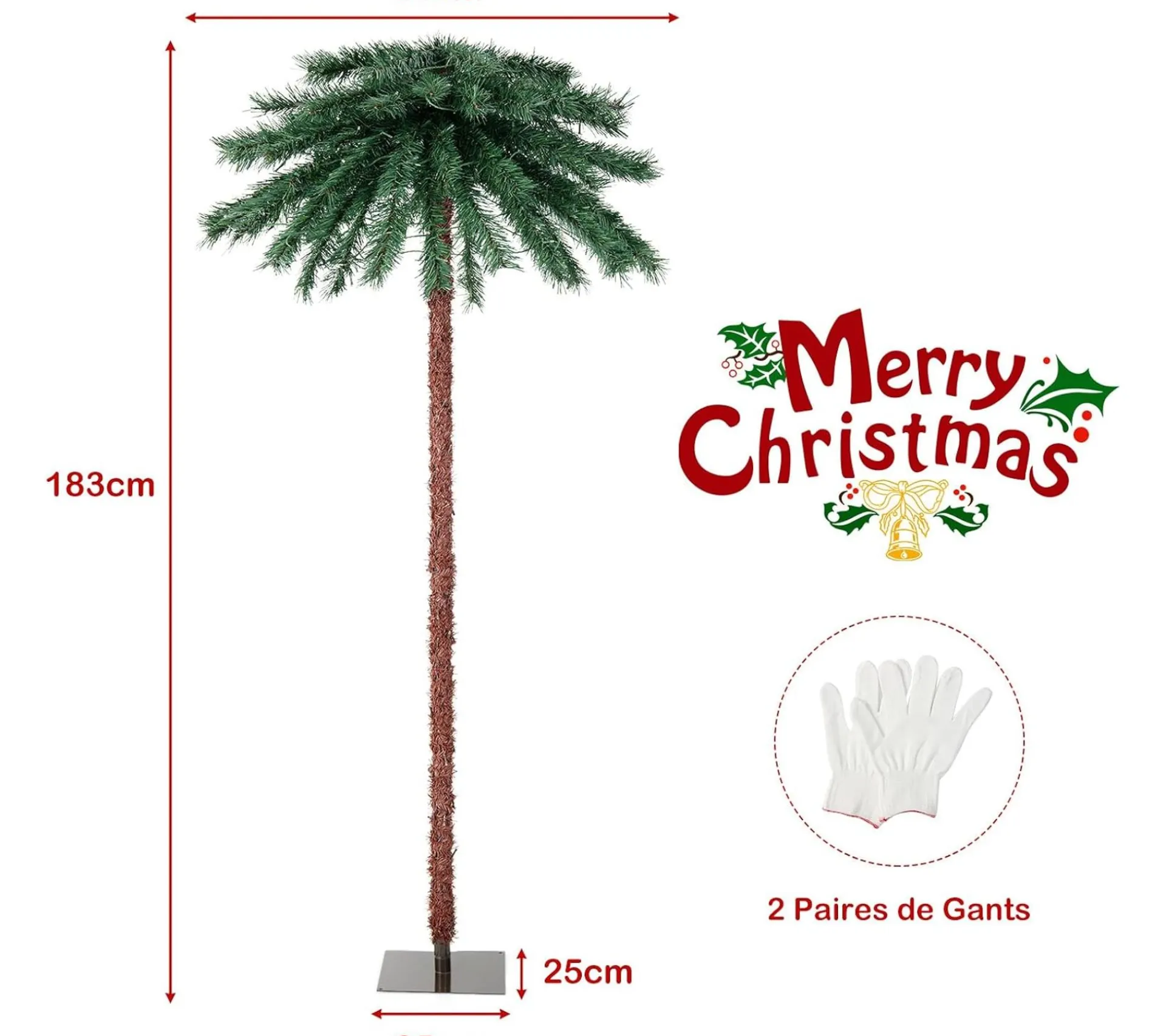 Cheap COSTWAY Palmier Artificiel De 183 Cm, 64 Branches En Pvc Et 210 Lumieres Led A 4 Couleurs