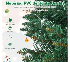 COSTWAY Sapin Et Accessoire^ Sapin De Noël 210 Cm 700 Branches Arbre De Noël Artificiel Avec Support En Metal Solide