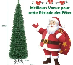 COSTWAY Sapin Et Accessoire^ Sapin De Noël 210 Cm 700 Branches Arbre De Noël Artificiel Avec Support En Metal Solide