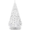 COSTWAY Sapin Et Accessoire^ Sapin De Noël Arbre De Noël Artificiel Pour Décoration De Noël Materiau Pvc Avec Pied En Metal Blanc