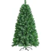 COSTWAY Sapin Et Accessoire^ Sapin De Noël Artificiel Luxuriant 150 Cm En Fleurs Avec 456 Branches Support En Metal Pliable 100%