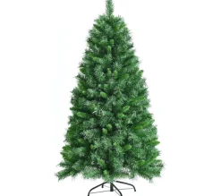 COSTWAY Sapin Et Accessoire^ Sapin De Noël Artificiel Luxuriant 150 Cm En Fleurs Avec 456 Branches Support En Metal Pliable 100%
