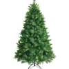 COSTWAY Sapin Et Accessoire^ Sapin De Noël Artificiel 180 Cm 3 Types De Feuillage En Pe/Pvc Support Metallique Pliable Décoration