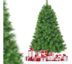 COSTWAY Sapin Et Accessoire^ Sapin De Noël Artificiel 180 Cm, 1250 Branches, Materiel Pvc Arbre De Noël Avec Socle En Metal