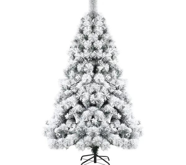 COSTWAY Sapin Et Accessoire^ Sapin De Noël Artificiel De 180 Cm Articule Avec 568 Rameaux En Pvc Aiguilles De Pin Pietement Metal